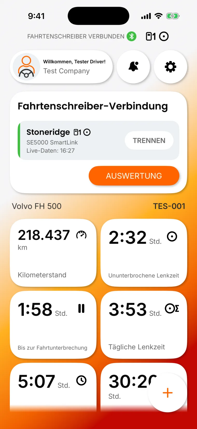 Fahrtenschreiber-Verbindung