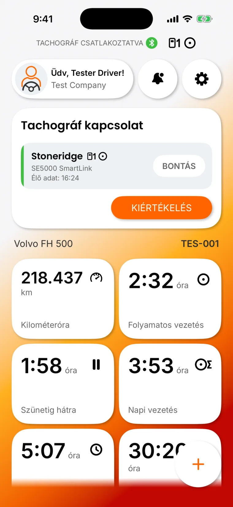 Tachográf kapcsolat
