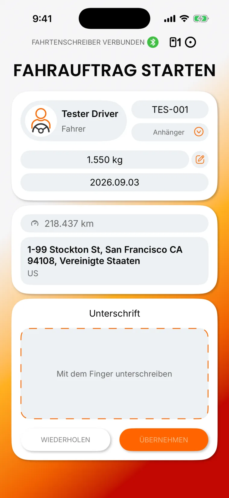 Digitales Fahrtenbuch