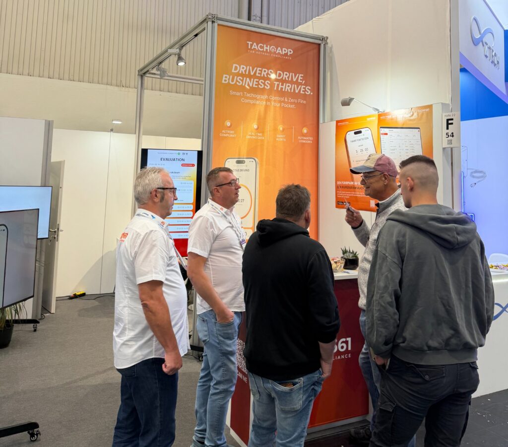 A live demo of the Tacho561 app at the counter of the stand
