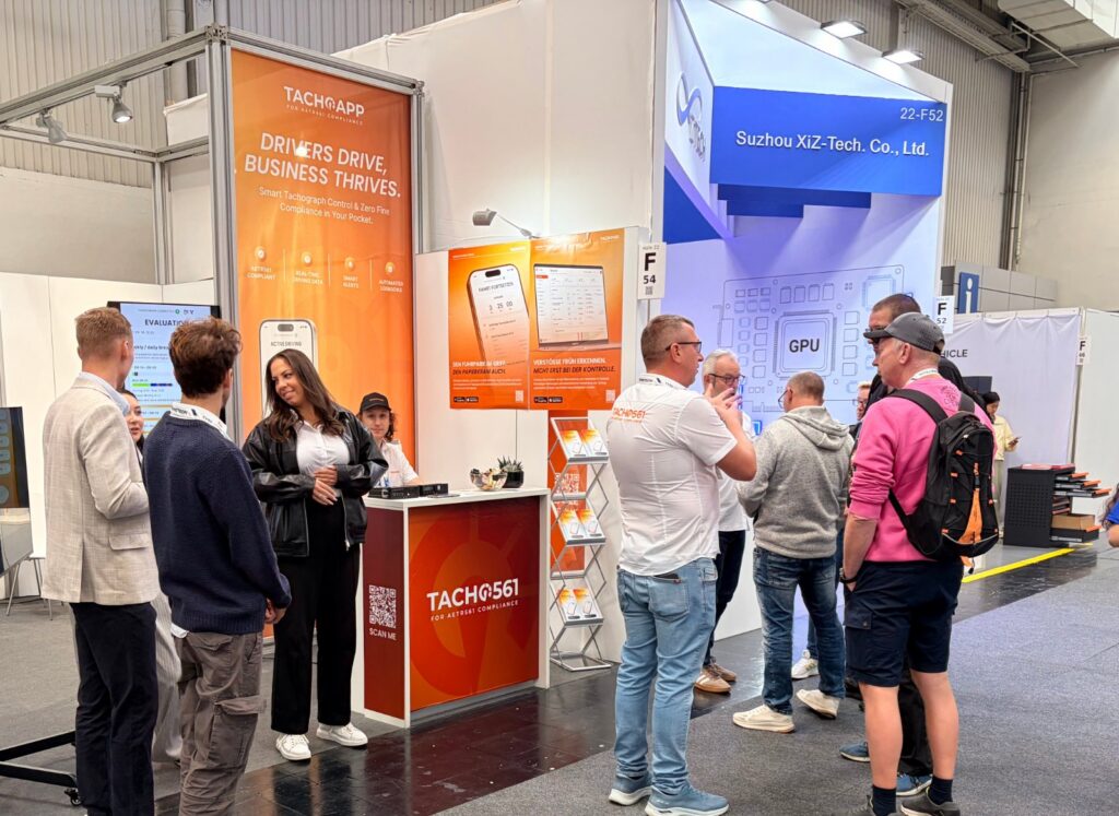 The Tacho561 stand in Hall 22, seen from the aisle